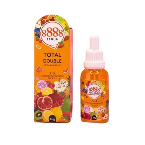 8888 Total Double Whitening Serum AHA Collagen Glutathione Vit B, C, E Gluta x10