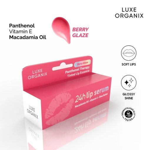 Luxe Organix Panthenol Therapy 24H Lip Serum Tinted Lip Essence Berry Glaze