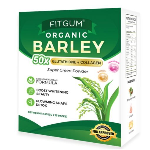 FITGUM Organic Barley 50X Glutathione + Collagen Super Green Powder