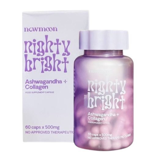 New Moon Nighty Bright Ashwagandha + Collagen 60 Caps x 500mg For Skin Brightening & Stress Relief
