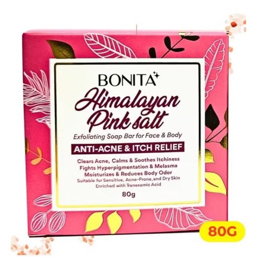 Bonita Himalayan Pink Salt Exfoliating Soap Bar for Face & Body 80g