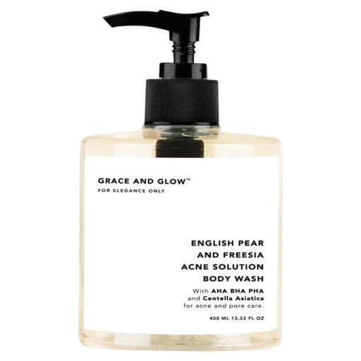Grace and Glow English Pear and Freesia Anti Acne Solution Body Wash with AHA BHA PHA & Centella Asiatica 400ml