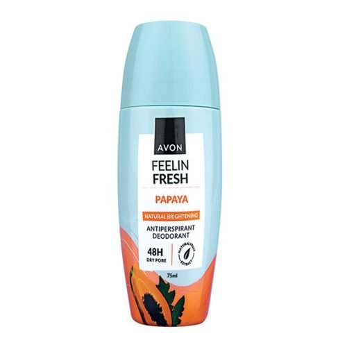 Avon Feelin Fresh Papaya Natural Brightening Anti-Perspirant Deodorant Roll-On 40ml & 75ml